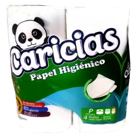 Papel Higienico Caricias 215 hojas 4 Rollos