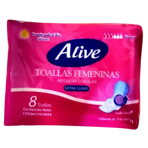 Toallas Sanitarias Alive Dia 8und