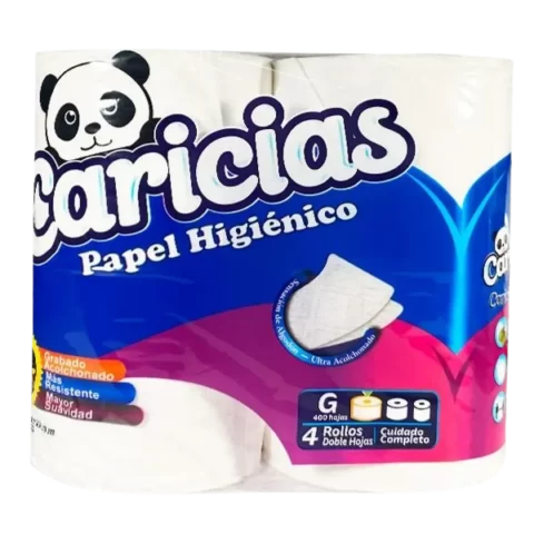 Papel Higienico Caricias 400 hojas 4 Rollos