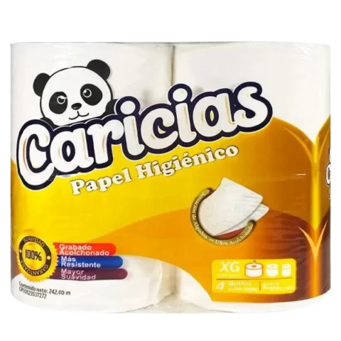 Papel Higienico Caricias 600 hojas 4 Rollos