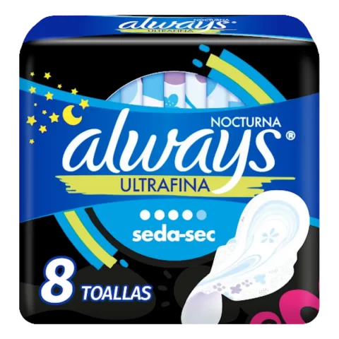Toallas Sanitarias Always Noche 8und