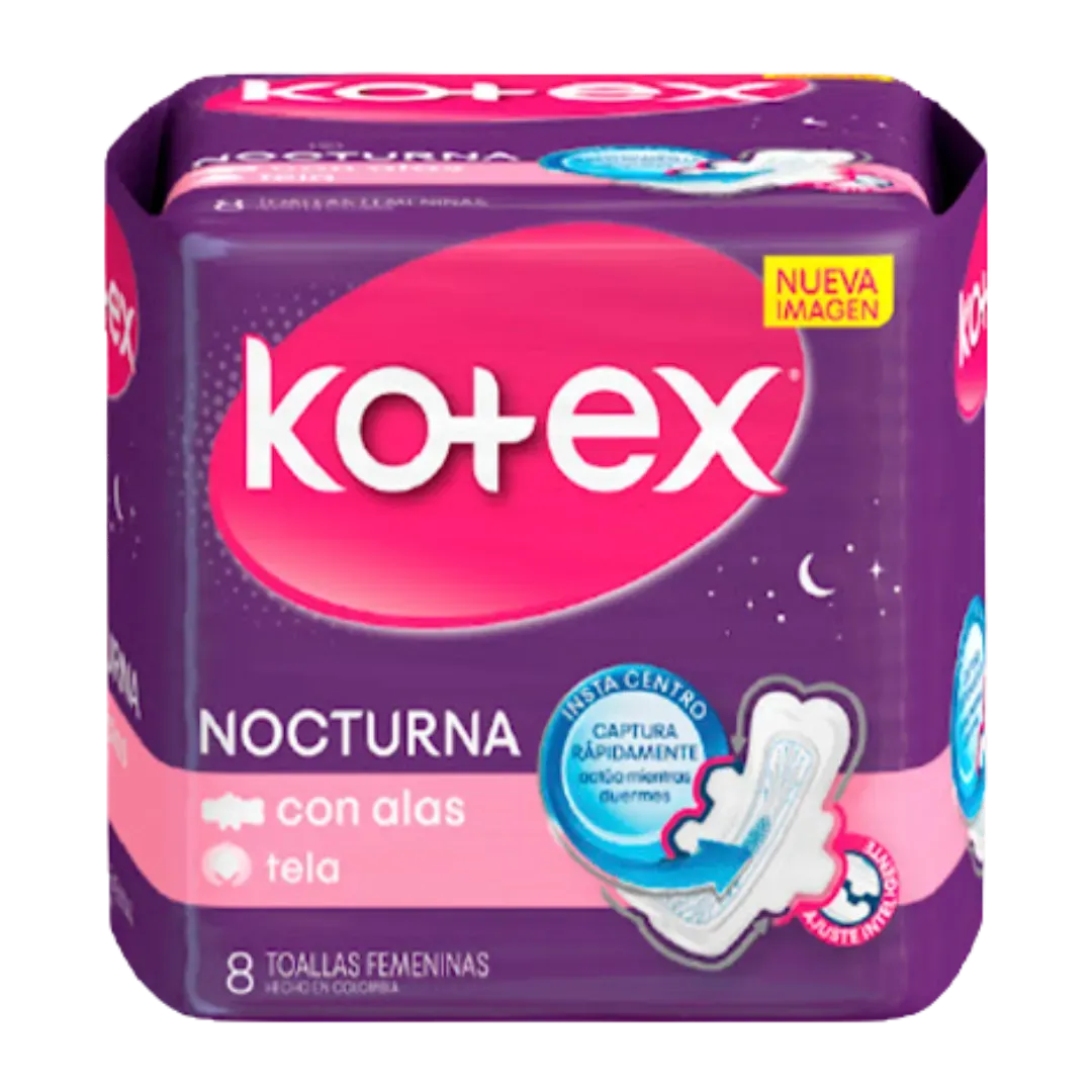 Toallas Sanitarias Nocturna Kotex 8und