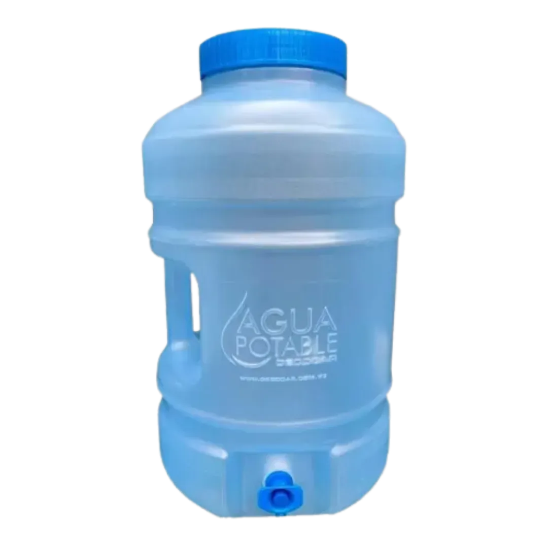 Botellon Azul Decocar Boca Ancha con Dispensador por und