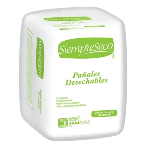 Pañales Siempre Seco Talla G 6und