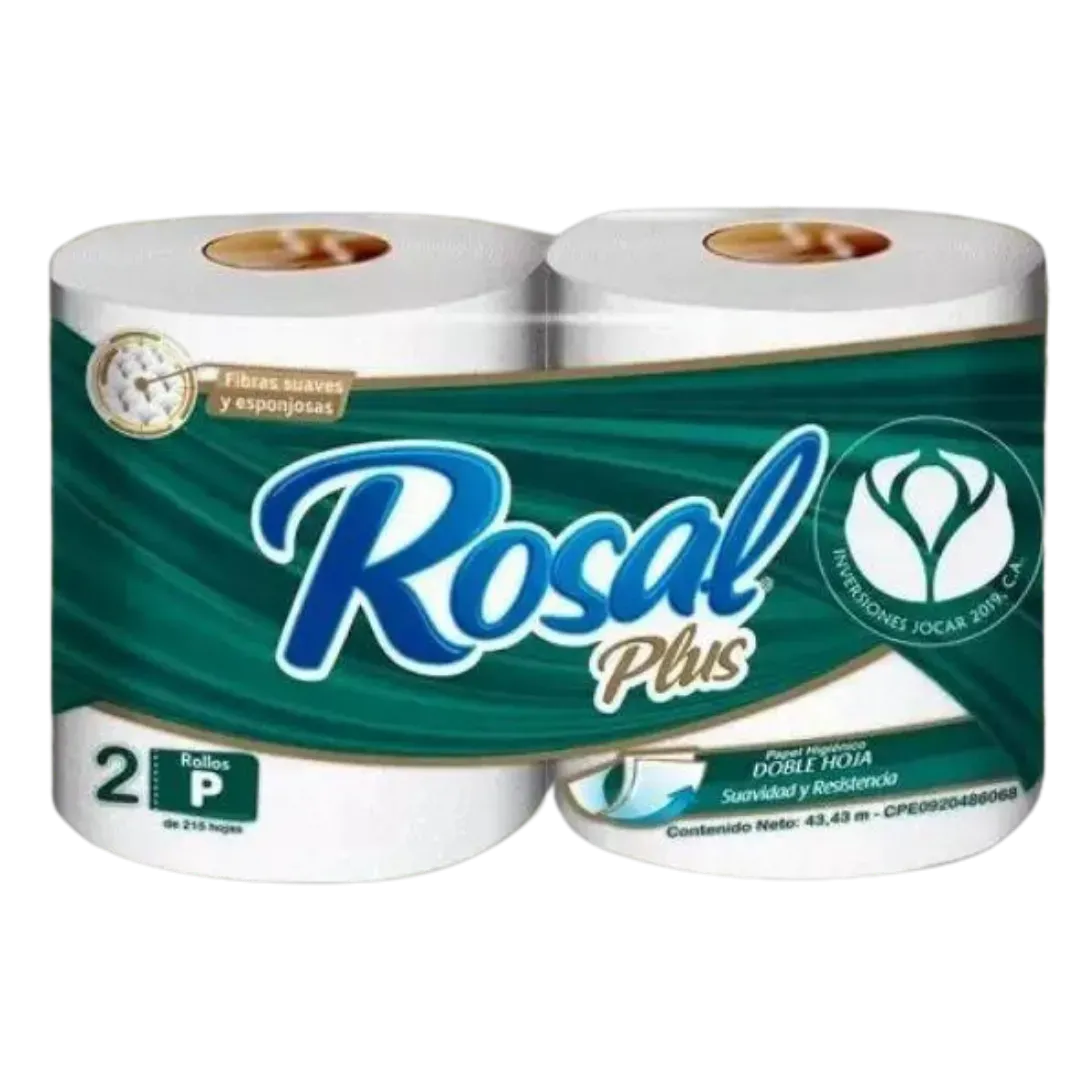 Papel Higienico Rosal 215 hojas 2 Rollos