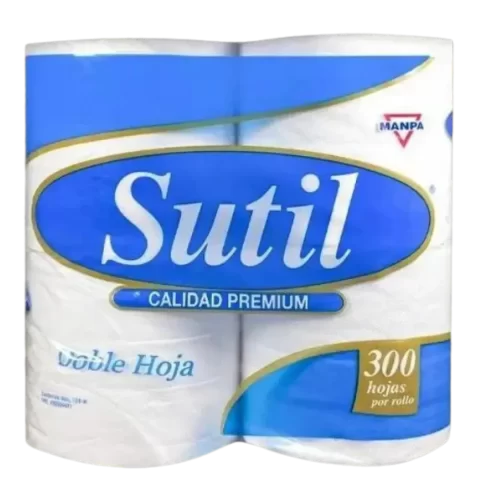 Papel Higienico Sutil 300 hojas 4 Rollos