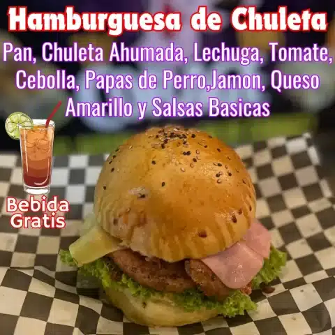 Hamburguesa de Chuleta Ahumada Coraje