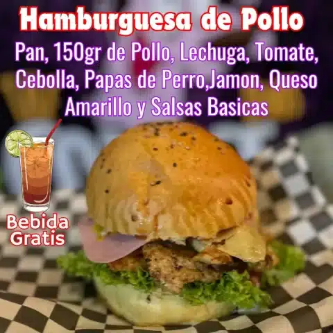 Hamburguesa de Pollo Coraje